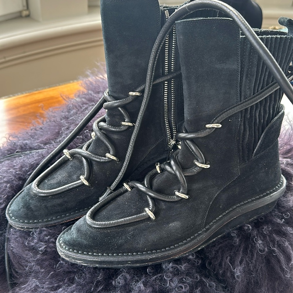Balenciaga black suede boots